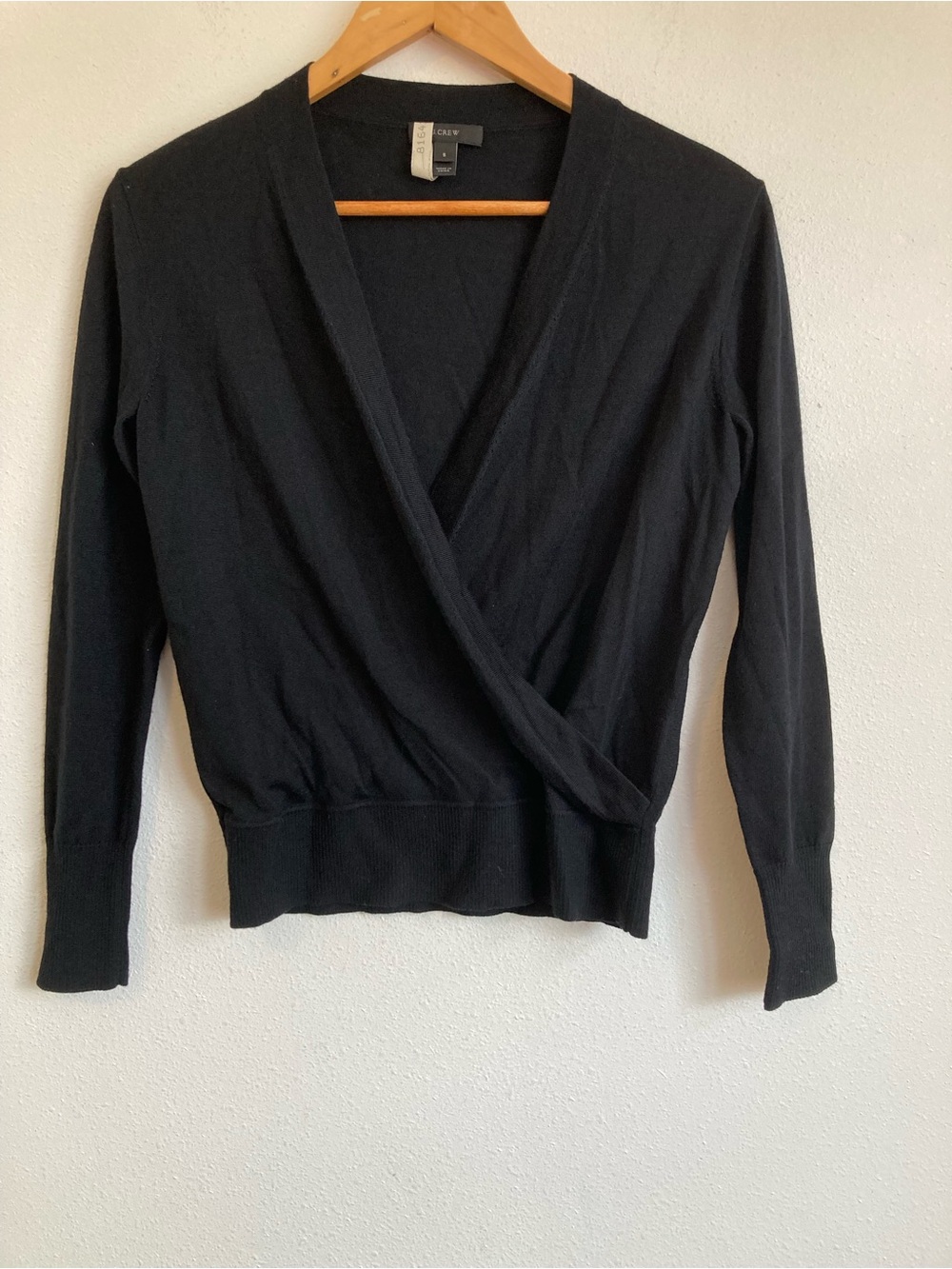 J. Crew Black Wrap-Style Women's Sweater